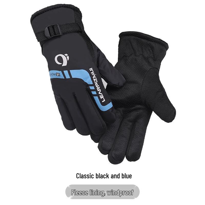 Waterproof Windproof Touchscreen Ski & Cycling Gloves - Fleece Lined & Warm One Size