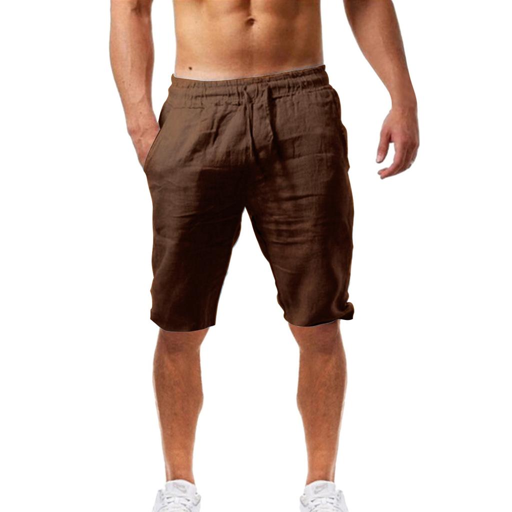 Pánské plážové šortky Ležérní Volné Krátké kalhoty Léto Bavlněné a plátěné šortky Pánské sportovní kalhoty do tělocvičny