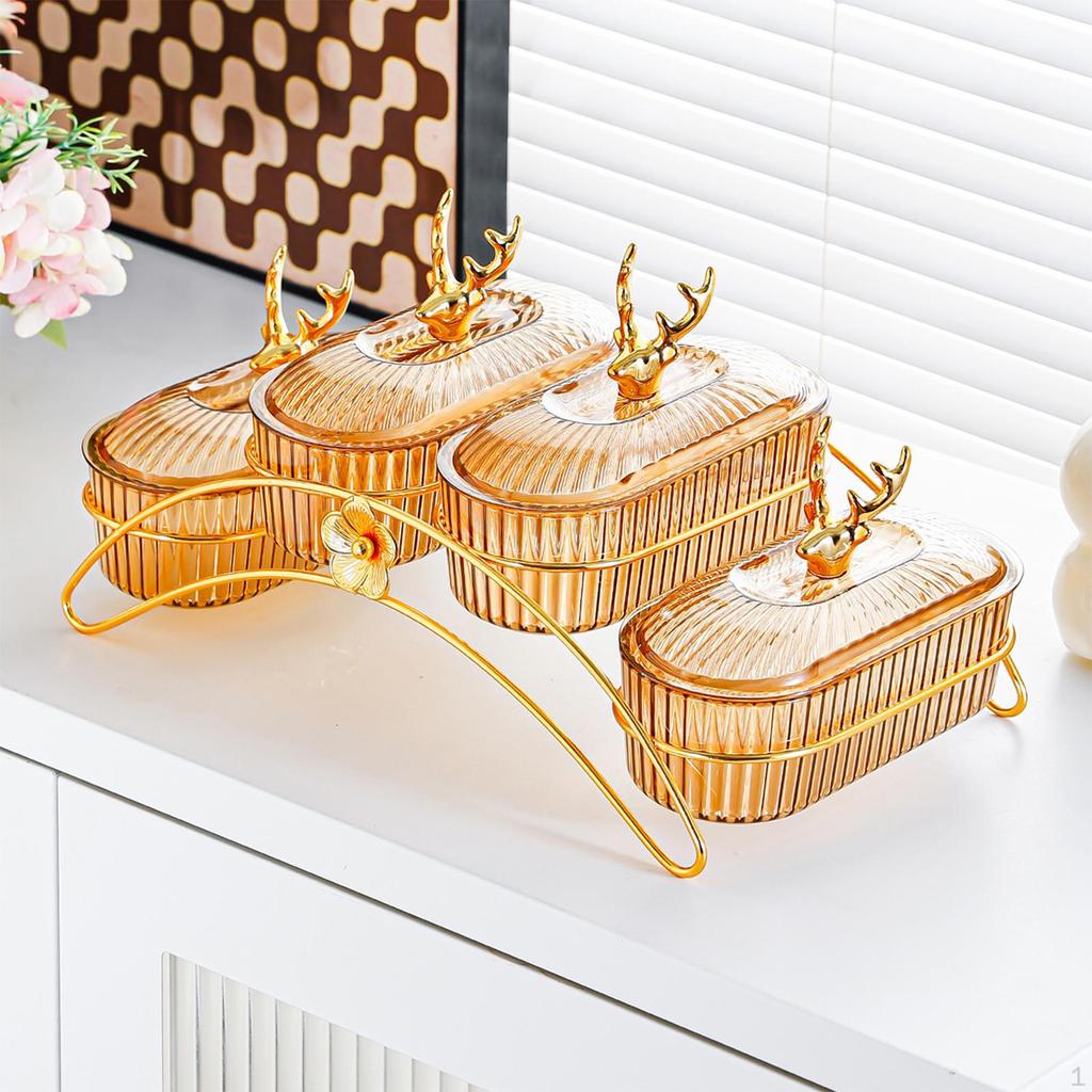 Dried Fruit Dish Nuts Platter with Lid Bowl Holder Snack Plates Serving Tray for