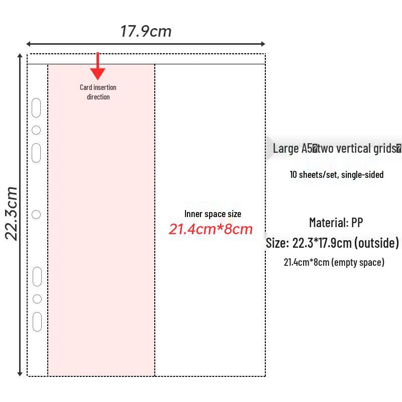 Transparent A4 and A5 Card Album Refills: 4-Pocket, 9-Pocket, 4-Inch Photo Pages