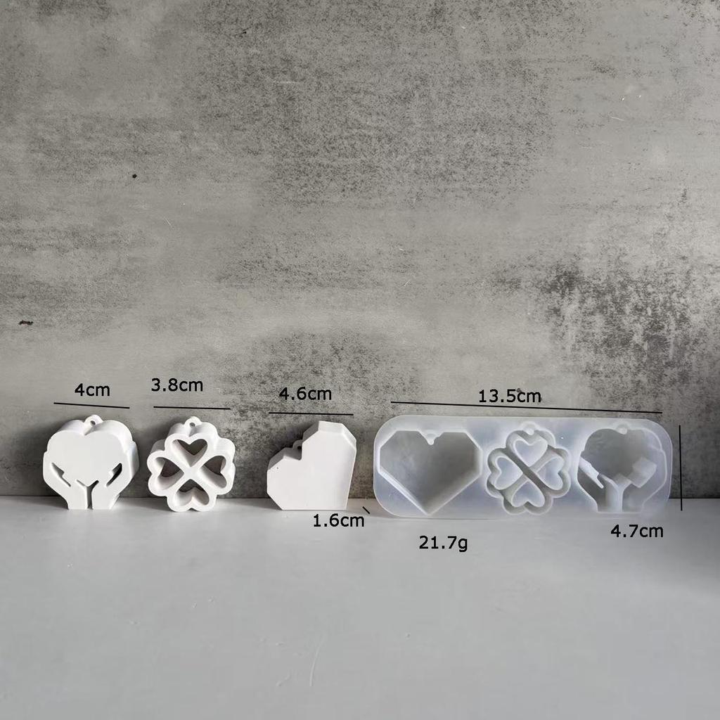 Heart Shaped Key Pattern Ornaments Silicone Mold Keychain Plaster Mold Plaster Drip Decoration Molds