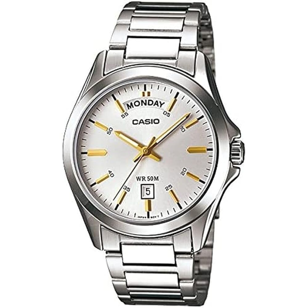 Casio Classic MTP1370D-7A2 Silver Stainless Steel Watch Water Resistant Analog Design