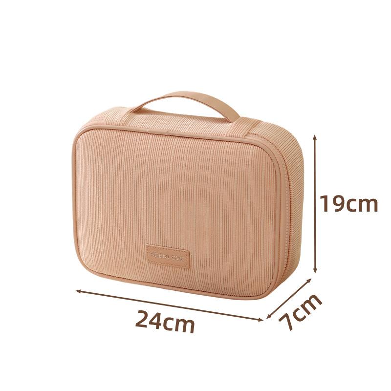 

Vertical Stripe Makeup Bag Timeless Travel Toiletry Bag Cosmetic Organizer Handheld Portable Cosmetic Bag For Daily Use Home