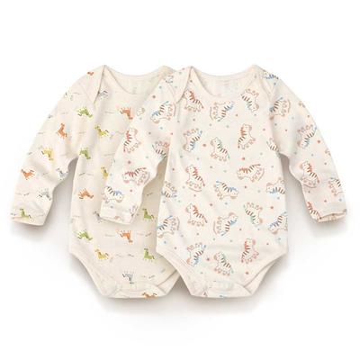 Withorganic Organic Cotton Newborn Bodysuit 2-Piece Set - Baby Horse + Crayon Horse