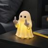 Novelty Dorm Room Decor Halloween Ghost Lamp, Cute Middle Finger Ghost/Reading Book Night Light, Funny Light Spooky Figurine for Tabletop, Indoor Home