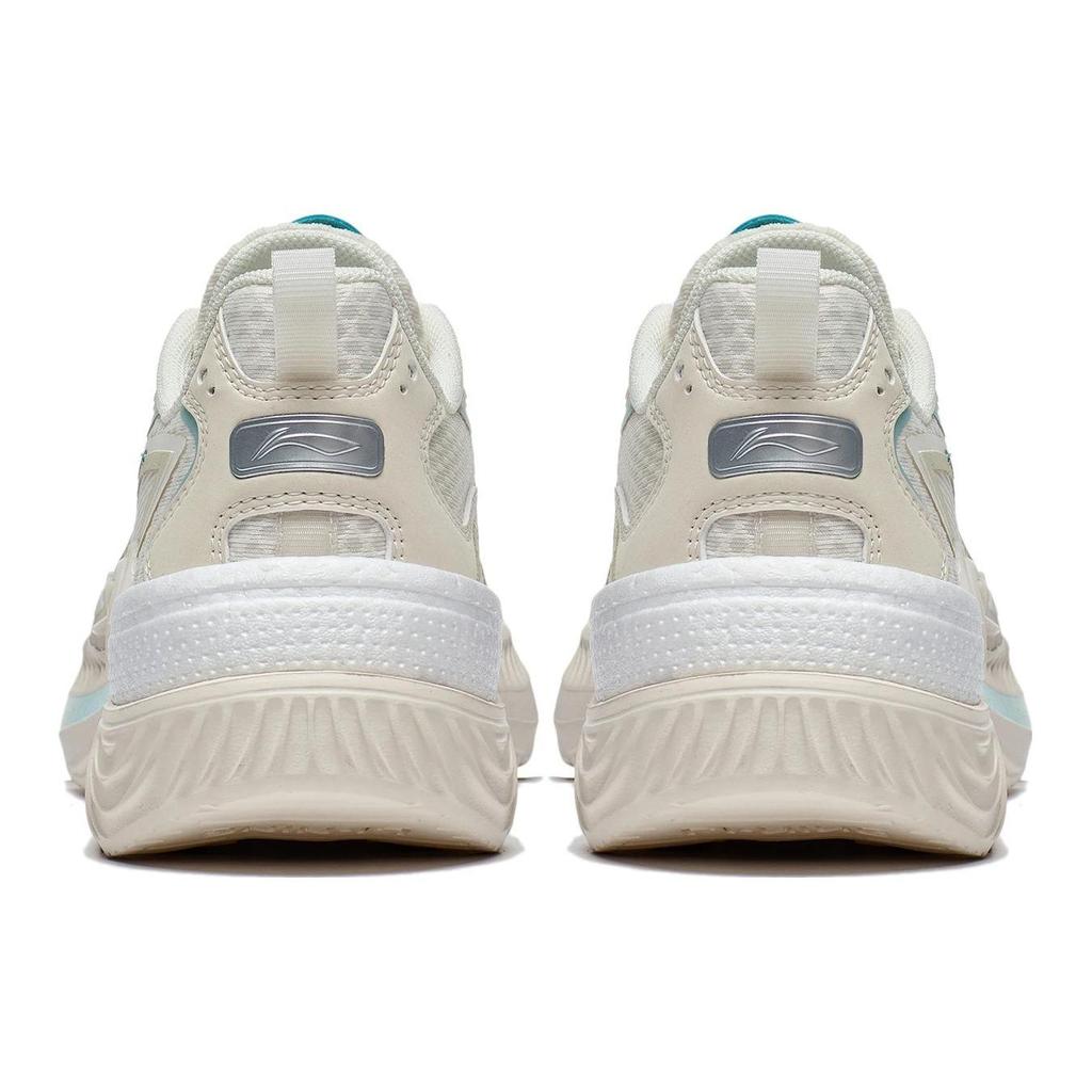 Li Ning Qing You Fabric Synthetic Leather Non-Slip Wear-Resistant Low-Top Sports Casual Shoes Women Sneaker Light-Blue AGLT058-1