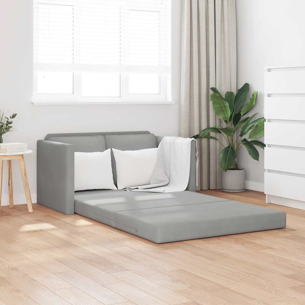 Vidaxl Sofa Podłogowa 2-W-1, Jasnoszara, 122X204X55 Cm, Aksamit