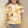 Kids Animal Print Crew Neck Short Sleeve T Shirt Casual Loose Fit Top Soft Comfortable Fabric Suitable for Everyday Wear