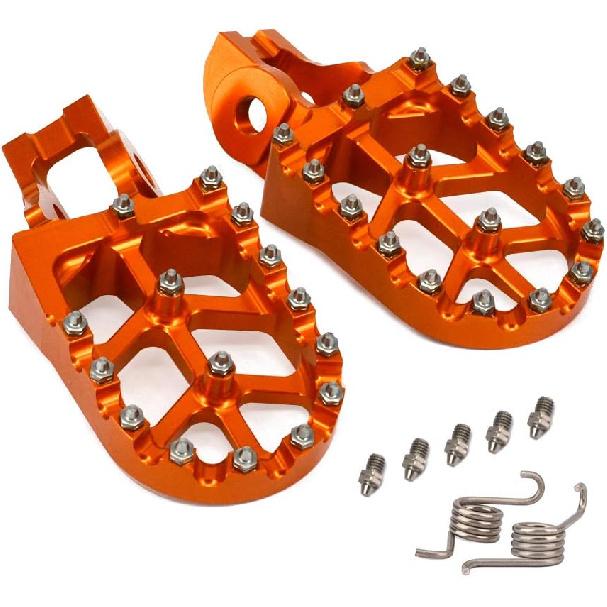 Motorcycle Footpegs Foot Peg Rest Pedals CNC for Dirt Bike 85-450 SX SXF EXC EXCF XC XCF 2016-2023 EC300 EC250F EC350F 21-23 Dirt Bike Orange