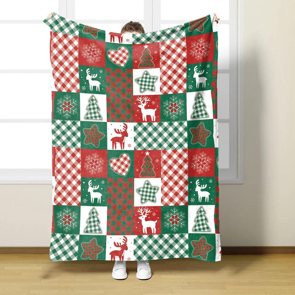 Warm Christmas Winter Flannel Blanket  Bedding Bedspread Sofa Throw  Knee Blanket  Perfect Christmas Decor  Gift
