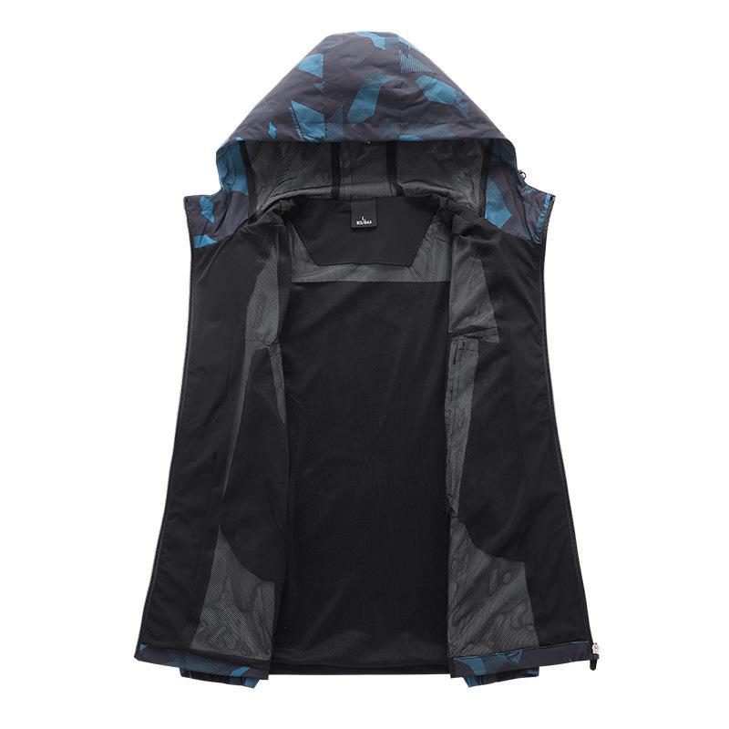 Men's Spring & Autumn Quick-Dry Hooded Windbreaker - Lightweight Outdoor Sports Jacket