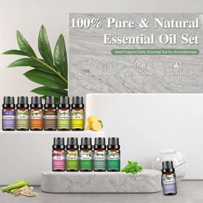 PHATOIL 10ml Olio Essenziale di Lavanda Eucalipto Sano Calmante Purificatore d'Aria Pianta Naturale Terapia Aromaterapia Diffusore Umidificatore Massaggio