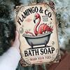 Vintage Metal Tin Sign Funny Bathroom Decor PLEASE FLUSH Toilet Art Man Cave Gift 20x30cm