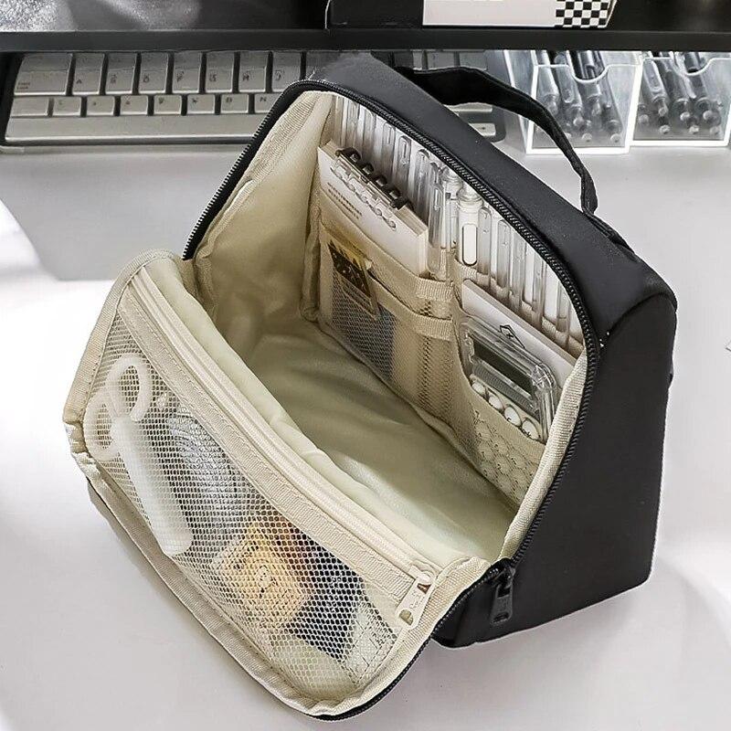 9-lagers pennfodral med stor kapacitet Vackert pennfodral i canvas Multifunktionellt pennfodral Skolmaterial och skrivmaterial