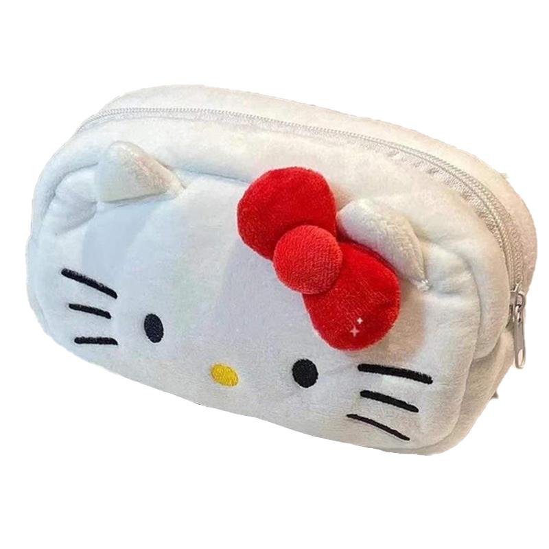 

Sanrio Kawaii Hellokitty Pachacco Cinamonroll Large Capacity Plush Cute Pencil Bag Stationery Organizer Holder For Kids Gift