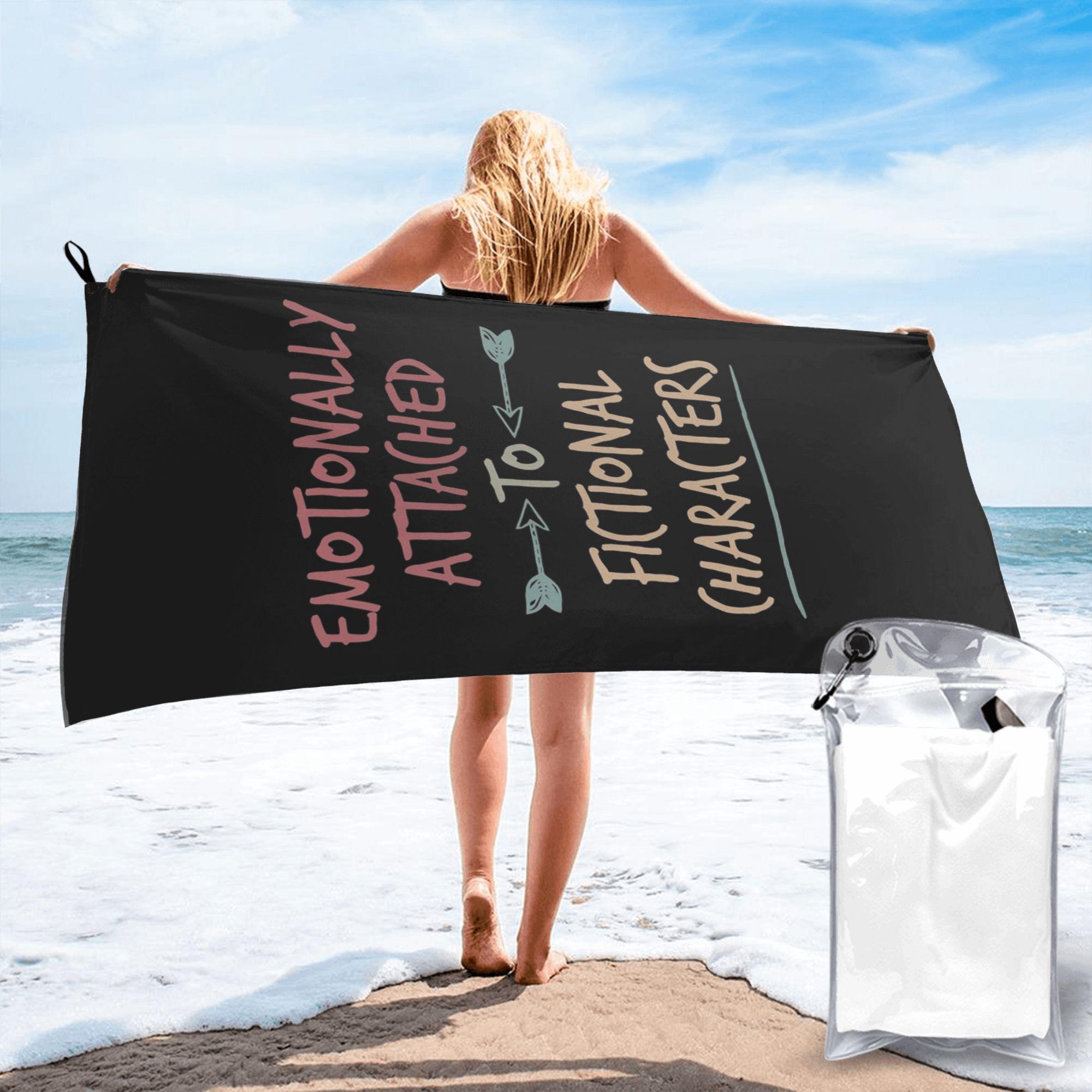 

Emotionally Attached to Fictional Characters Beach Towel Soft Microfiber Quick Dry Absorbent Quick Towels For Bath W40*H60(CM)