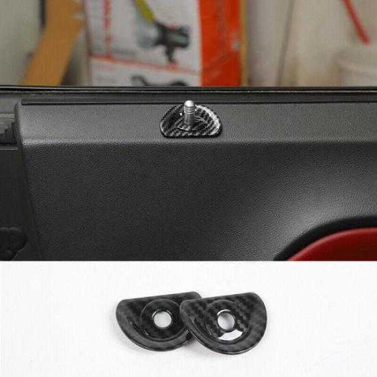 For Dodge Challenger 2009-2014 ABS Carbon Fiber Inner Door Bolt Lock Down Ring