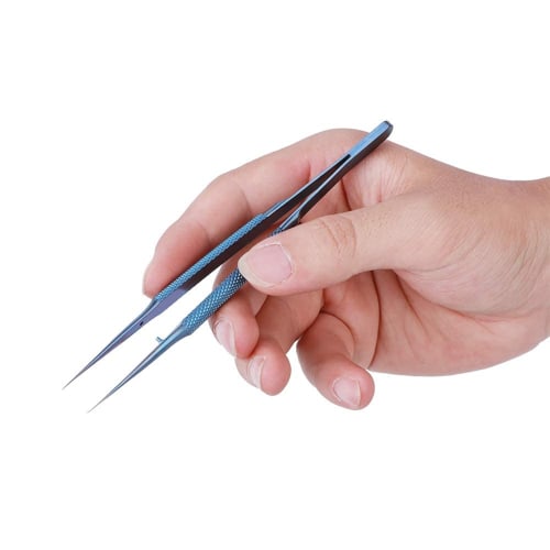 Titanium Precision Tweezers, 14cm Long, 0.15mm Tip, Straight, Tapered Tip Ideal for Working Under a Microscope, for Cell Phone Repair