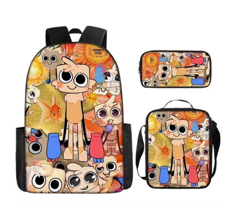 Sprunki Incredibox Rhythm Box Game Elementary School Bag Polyester Burden Reduction Cartoon Backpack