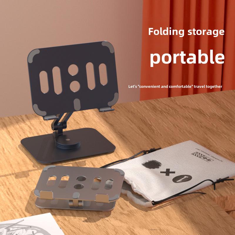 Aluminum Alloy Rotating Tablet Stand - Portable, Liftable, and Foldable