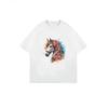 Oversized T Shirt Black Horse Head Art Print Casual Wear For Women Streetwear Fashion Statement Piece