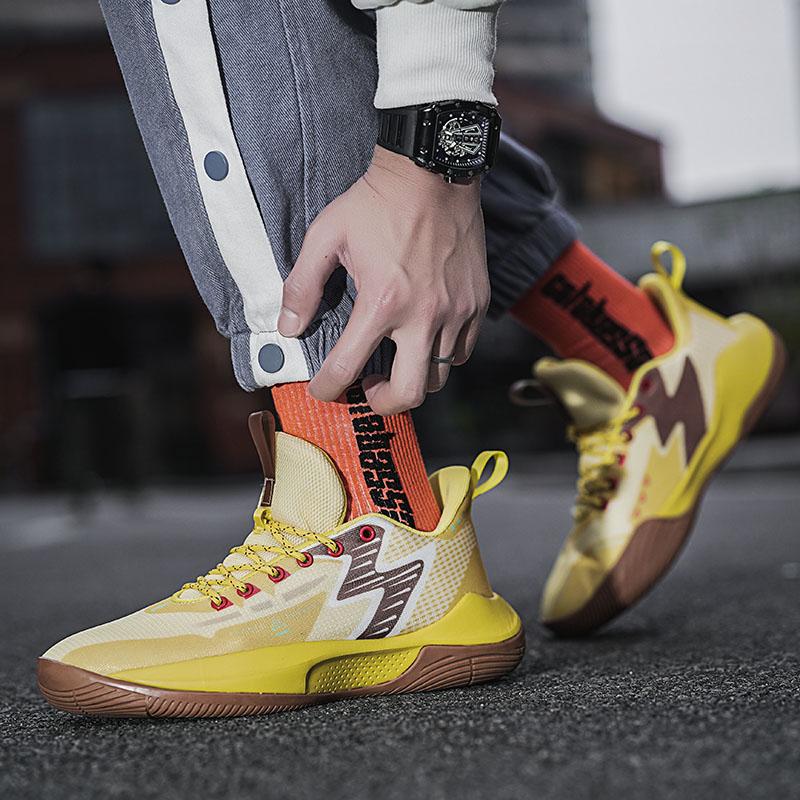 new low-top middle school and youth breathable sports shoes actual wear high elastic non-slip basketball shoes men