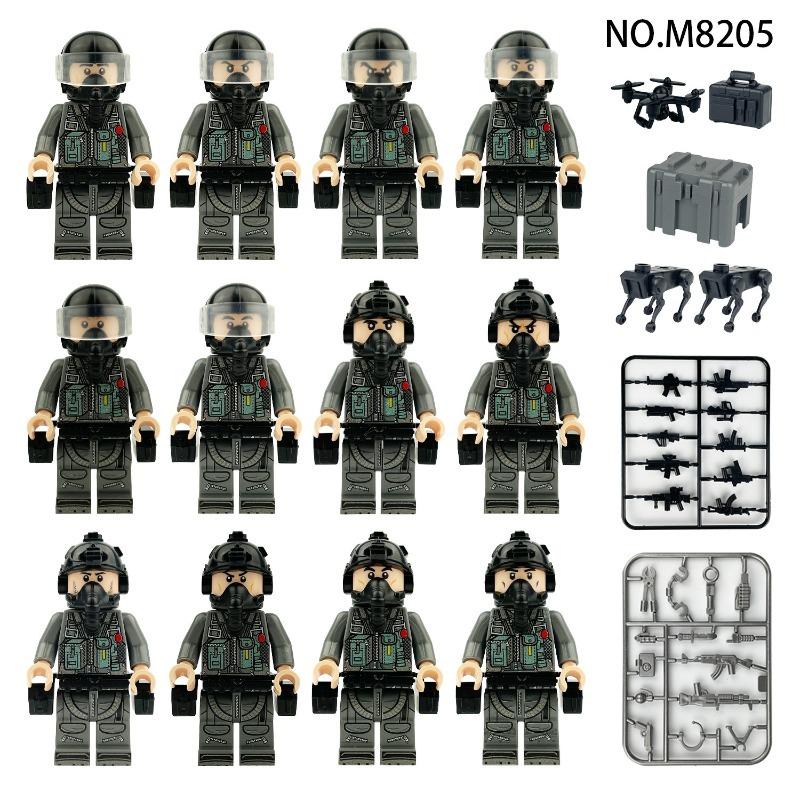 M8237 Compatible Lego Building Block Air Force Series Soaring Air Force Miniature Pilot Small Particle Building Block Toy