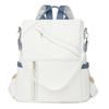 Color Block Women's Backpack Large Capacity Travel Bag PU Shoulder Bag