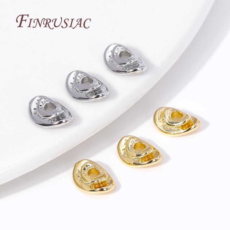 18K Gold Plated Round Curved Disks Spacer Beads Brass Metal Separator Beads For Jewelry Making Supplies DIY Accessories