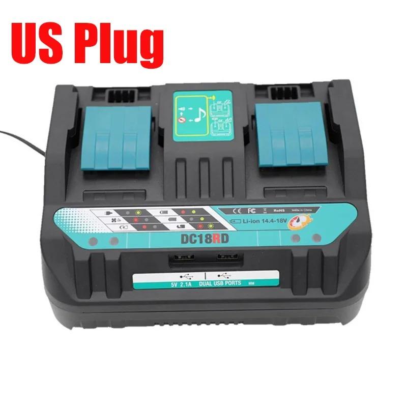 Lithium Battery Dual Port Charger For Makita Power Tool 14.4V 18V Lithium Battery Charger Fast Charging