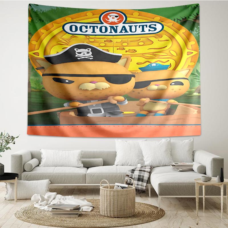 Octonauts Print Tapestry, Backdrop, Easy Setup, Ideal for Bedroom, Office & Living Room, with Aesthetic Wall Hanging Decor.