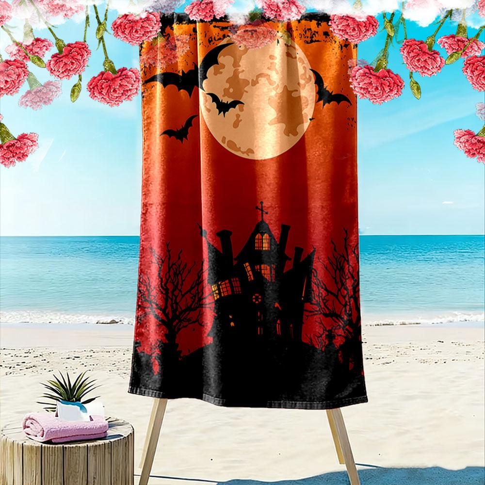 Eerie moonlit night whispers. Print beach towel, quick drying, suitable for travel, outdoor sports, jogging, the beach and swimming, gift