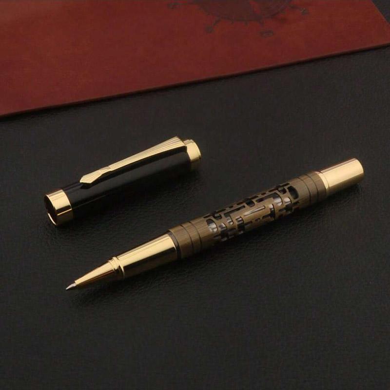 High Quality metal Roller ball Pen bronze Signature Stationery Office School Supplies metal ink pen