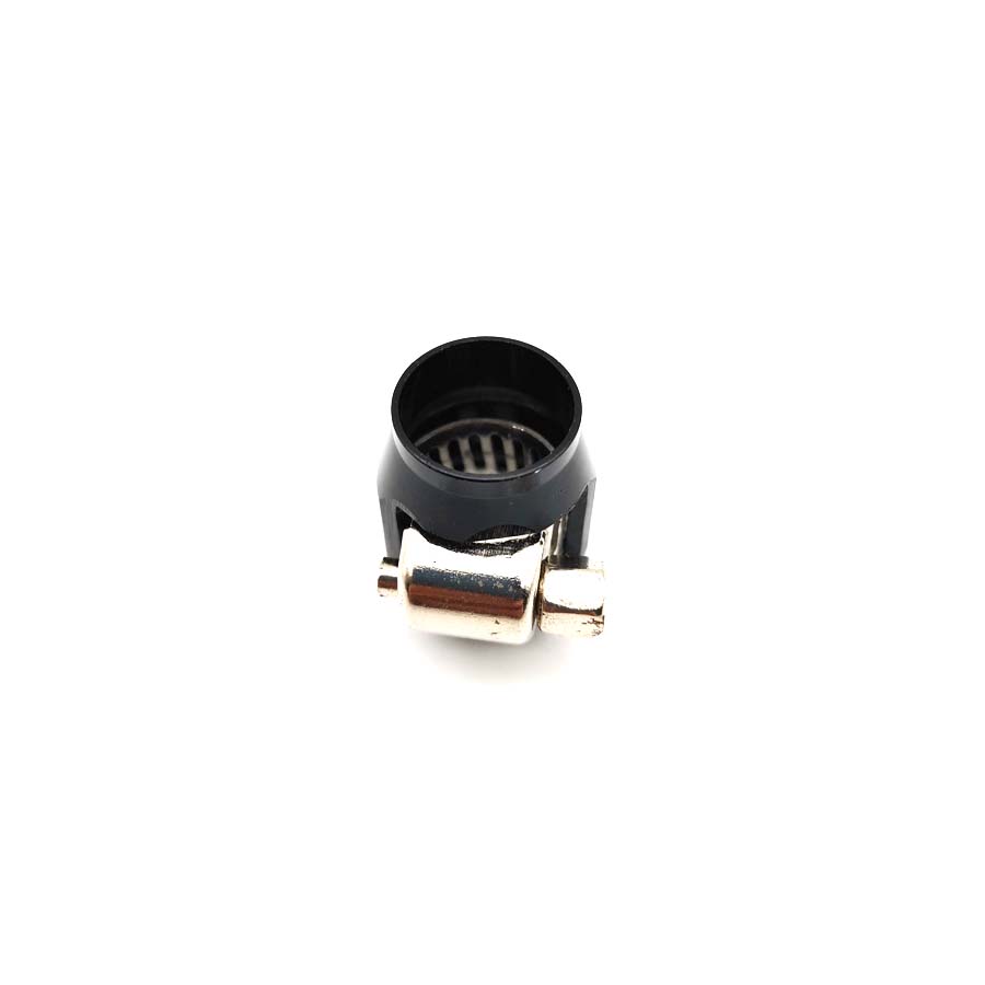 4Pc Fuel Oil AN4 12mm Aluminium Lightweight Anodised Reusable Black Hose Fittings Finishers Clamps Tube Hose AN-4 Black