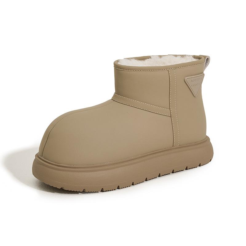 

Thick Plush Snow Boots Women Winter Keep Warm Fur Cotton Shoes Woman High Platform Waterproof Slip-On Ankle Botas Padded Shoes 40 абрикосовый
