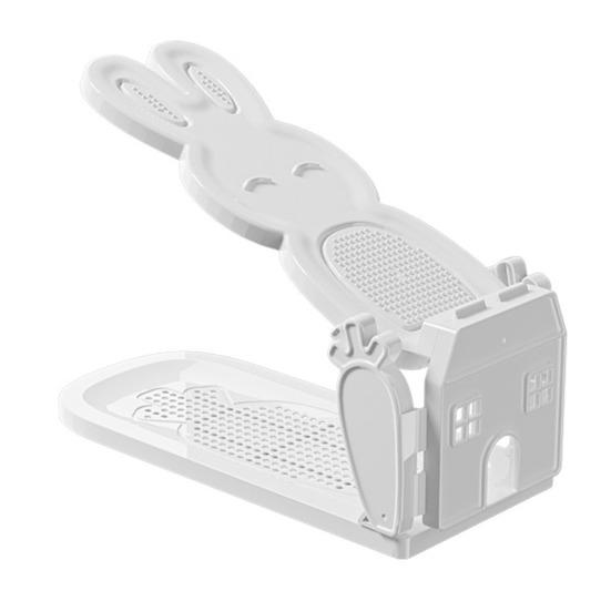 Подставка для обуви полка для хранения в форме кролика нескользящая конструкция двухслойная регулируемая подставка для обуви тапочки на высоком каблуке полка-органайзер белый 1943₽