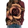 Rose Flower Sweatshirts Floral 3D Print Hoodies Women Long Sleeve Y2k Hoodie Streetwear Oversized Pullovers Top Female Clothing