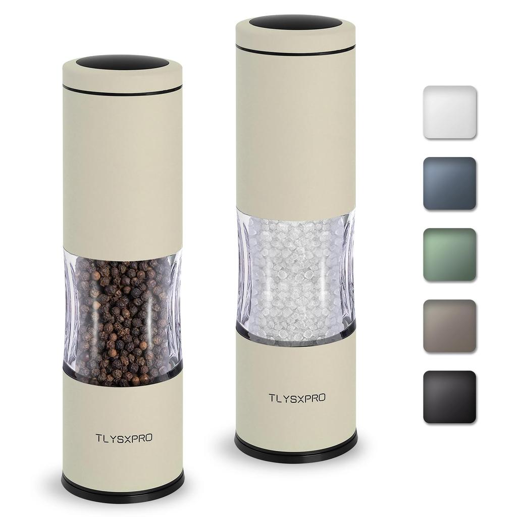 Salt and Pepper Mill Set Manual Pepper Mill with Adjustable Coarseness Refillable Design Ceramic Core Kitchen Essentials of (Set 2,