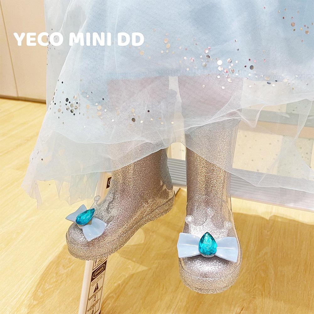 MINI DD2026 Children's Princess Rain Boots - Waterproof, Anti-slip, Mid-calf Shoes for Toddlers & Girls