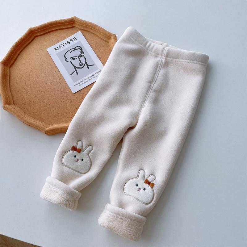 Girls Pants New Winter Lamb Fleece Leggings for Kids Thicken Children Trousers Plus Velvet Toddler Sweatpants Baby Tights