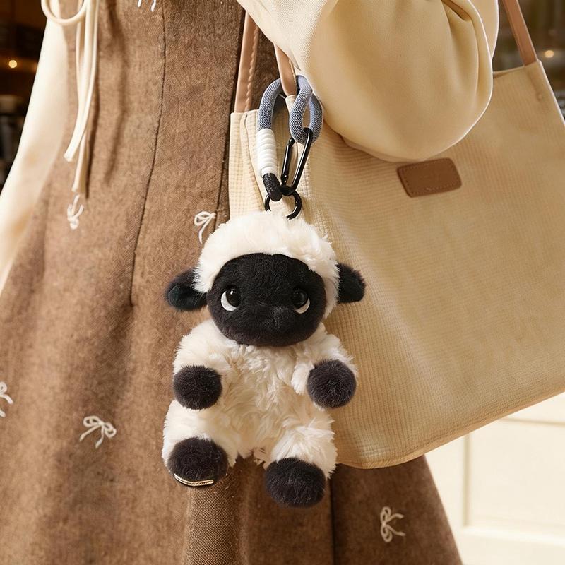 Sitting & Lying Black Face Lamb Doll Plush Toy Soft Fluffy Grassland Cartoon Animal Plushie Sleeping Overnight Companion Gift