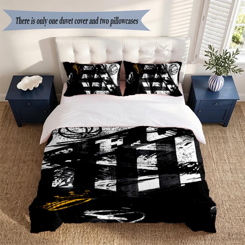 SANTOS 3‑Piece Bedding Set Soft Microfiber Duvet Cover Pillowcases Comfortable Bed Linen for Bedroom Decoration