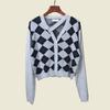 American Retro Quilted Knitwear Stylish Long Sleeves Outer Match Single-Breasted Spring New Sweater Cardigan Women