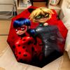 Wunderbare Ladybug Thema Automatischer Regenschirm Geeignet für Reisen Tragbarer Regenschirm Outdoor Sonnenschirm Geschenk Tägliche Notwendigkeiten