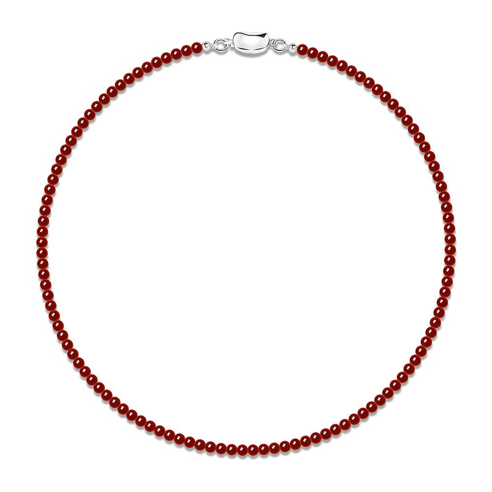 Agate-Colored 925 Silver Necklace - Women's Luxury Versatile Collarbone Chain