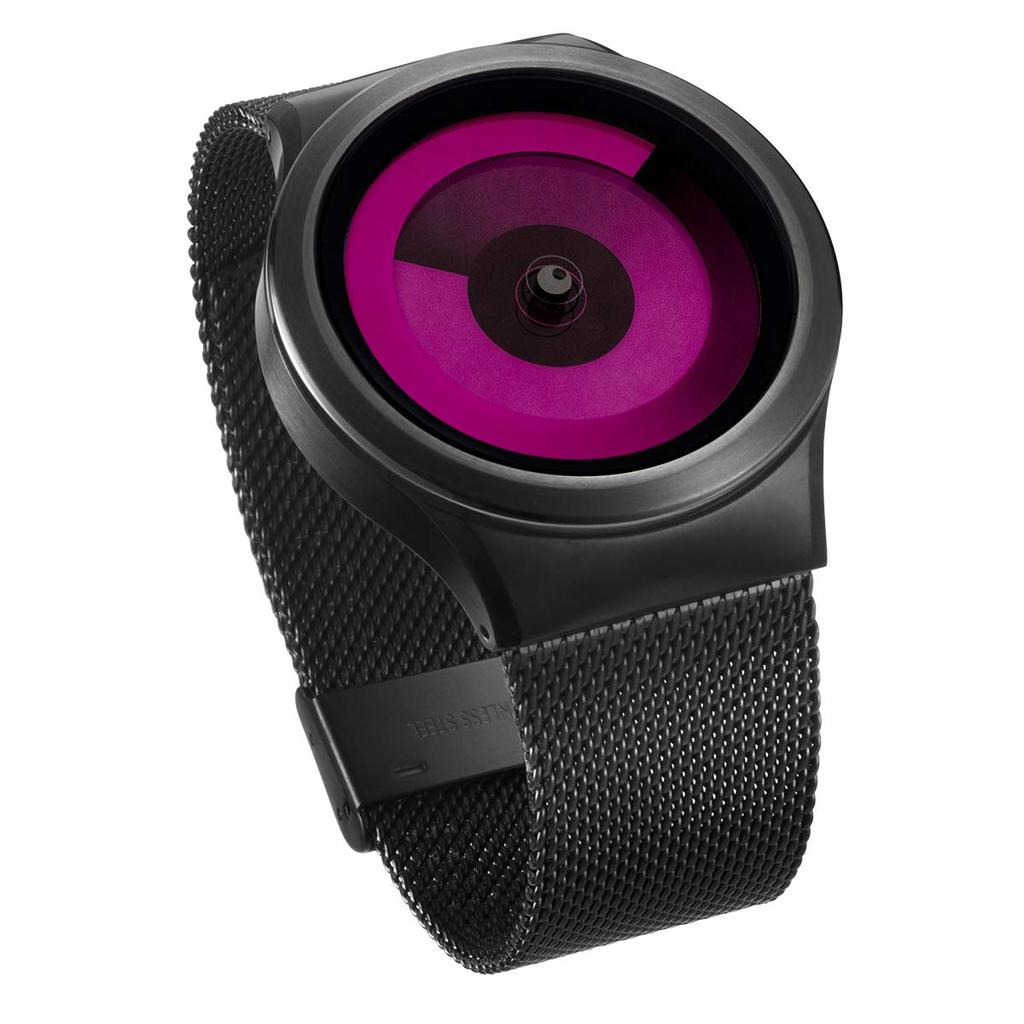 SPIRAL GALAXY Quartz Design Watch for Men and Women [ZEROO] [Authentic] (Black/Magenta)