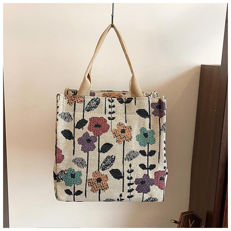 

Холщовая сумка женская 2025 новая большая вместительная сумка-тоут с принтом, нишевый дизайн, рабочая литературная сумка