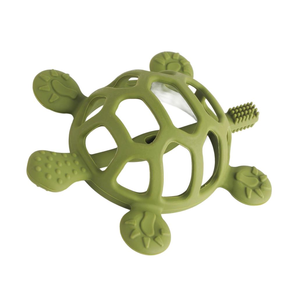 Baby Teething Toy Food Grade Silicone Anti Lost Buckle Teething Bracelet Tortoise Shape Hand Teether Toy