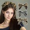 1pc New Leopard Print Big Bow Headband for Women, High-end Rear Skull Headpiece Hair Clip Decoration