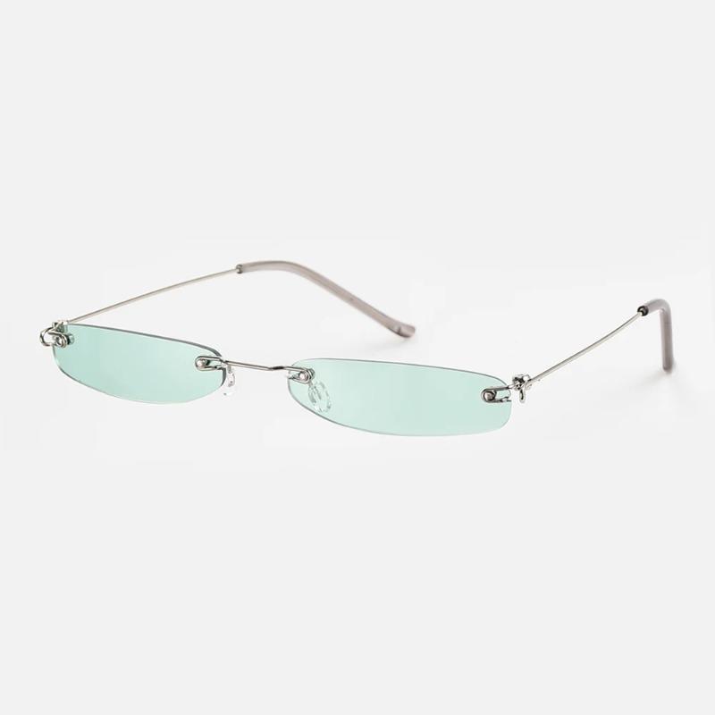 Small Sunglasses Women Men Brand Designer Rimless Narrow Eyewear Luxury Trending Alloy Sun Glasses Streetwear Selfie Artifact